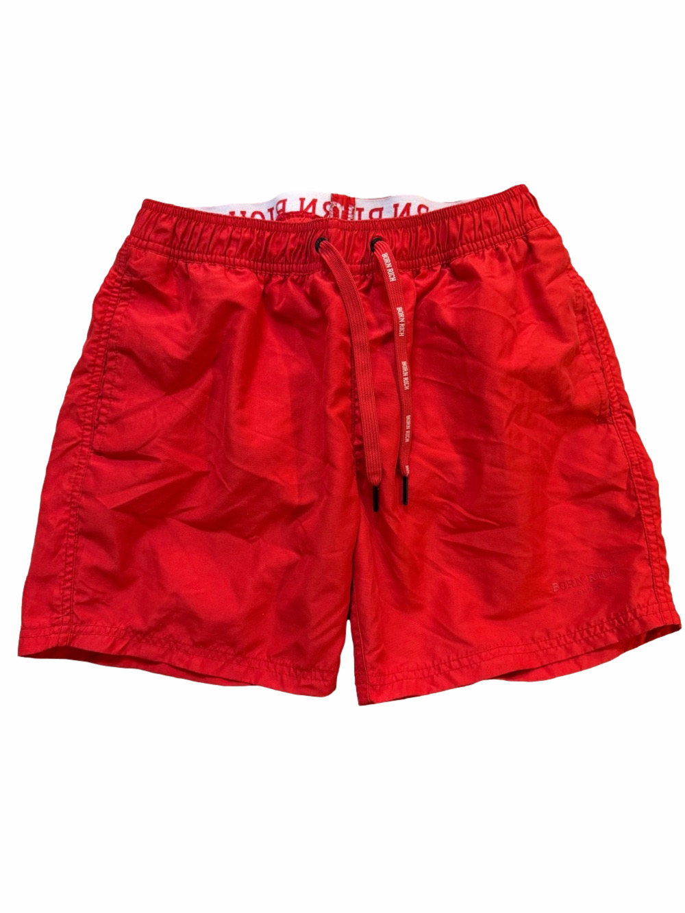 Born Rich London Red Men.Size Medium Swim Shorts Drawstring Liner